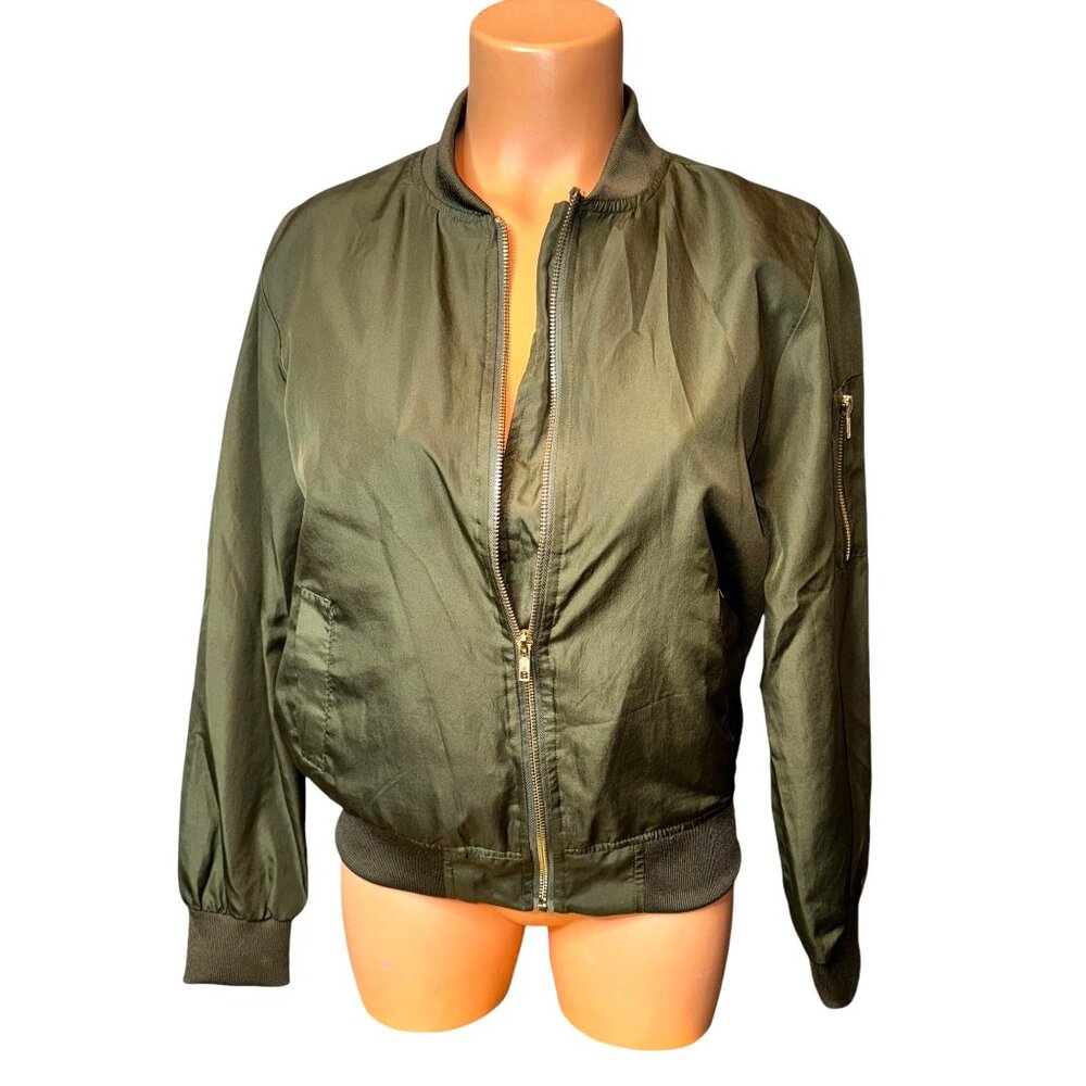 Inso Collection Women's Olive Green Bomber Jacket